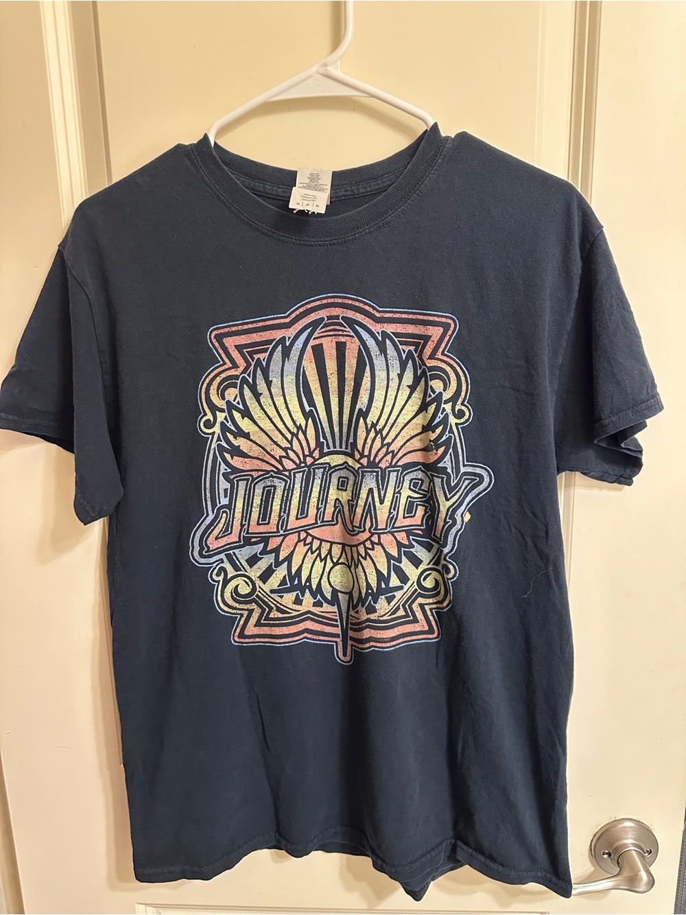 Gildan Black Tee with Multicolor Sunburst Graphic